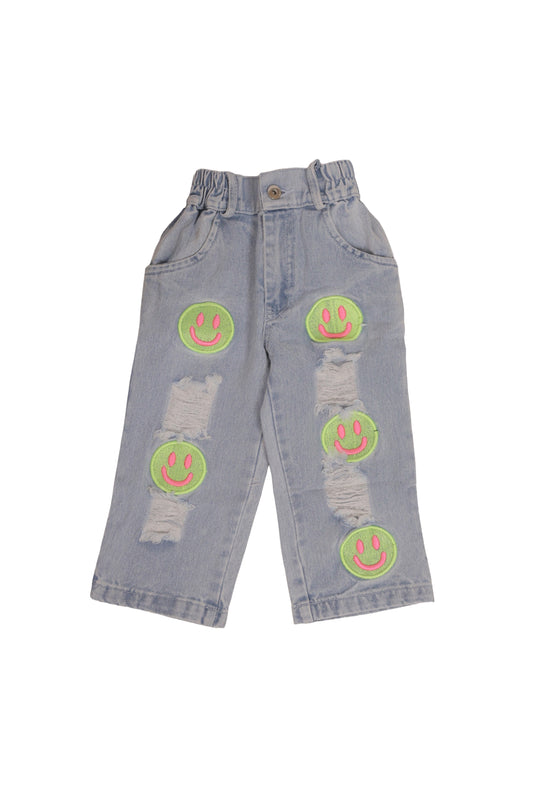 Smiley Vibes Denim Co-ord
